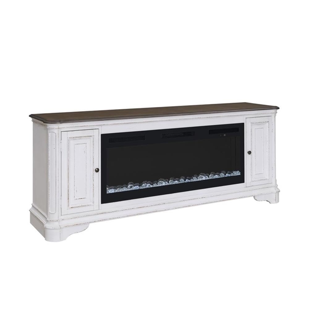 82 Inch Fireplace TV Console with Adjustable Shelves K3110