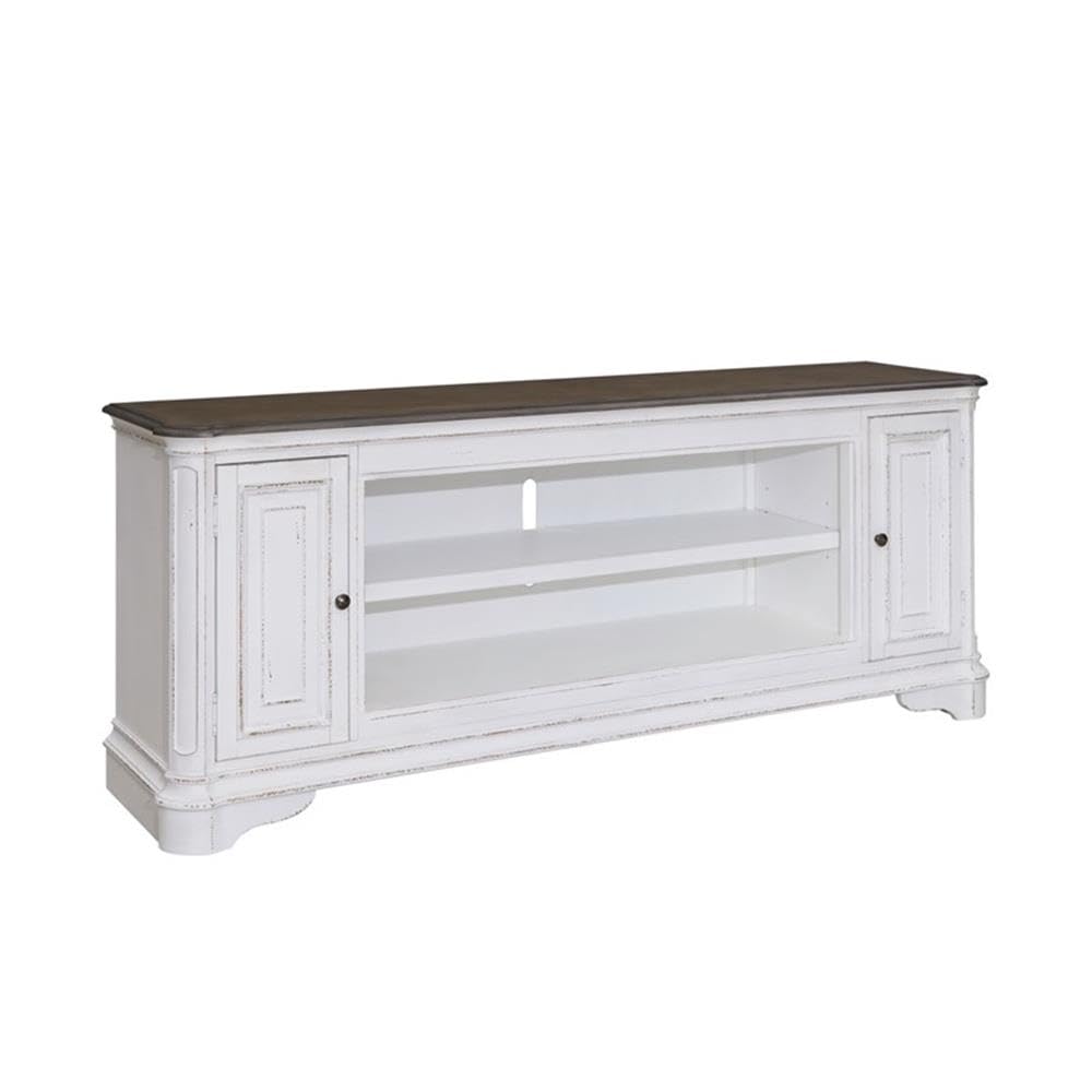 82 Inch Fireplace TV Console with Adjustable Shelves K3110