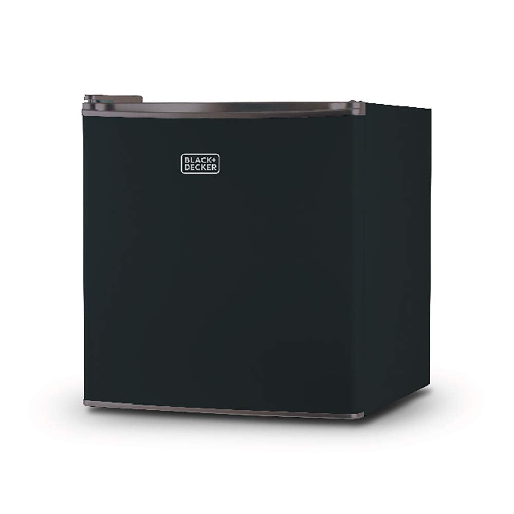 Compact Single Door Mini Fridge with Freezer, 1.7 Cubic Feet, Black & Single Serve K-Cup Pod Coffee Maker, Black N712