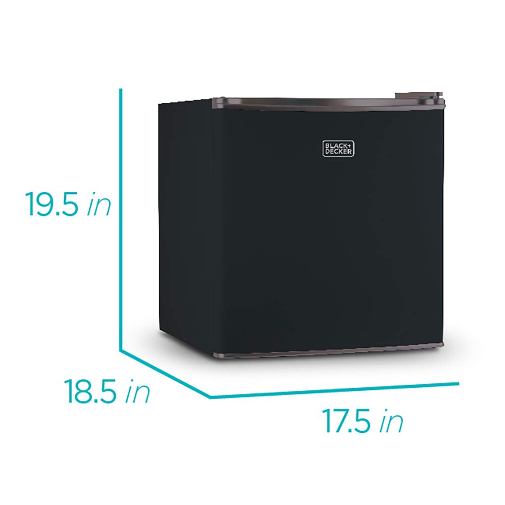 Compact Single Door Mini Fridge with Freezer, 1.7 Cubic Feet, Black & Single Serve K-Cup Pod Coffee Maker, Black N712