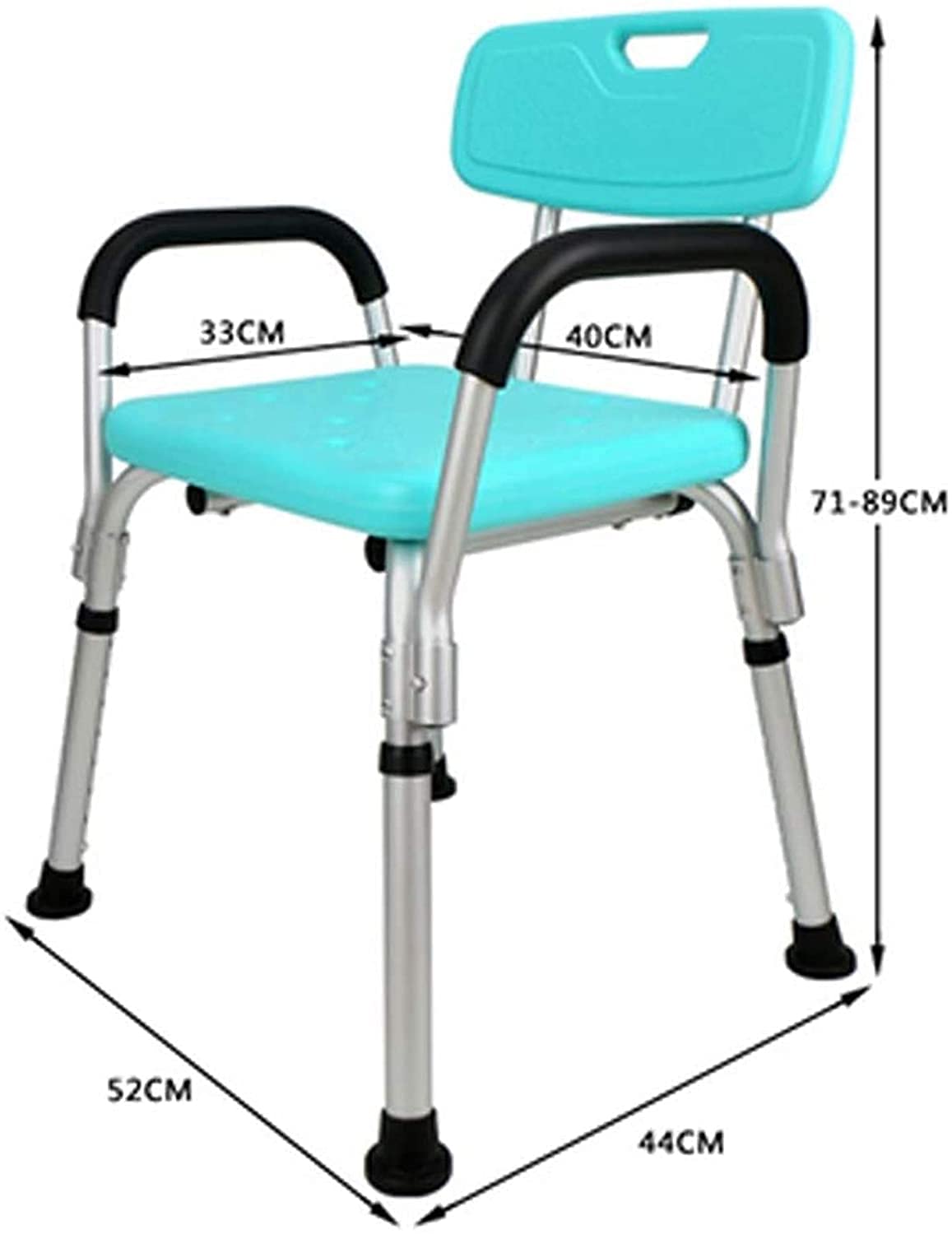 Adjustable Non Slip Padded Shower Chair with Back and Arms X492