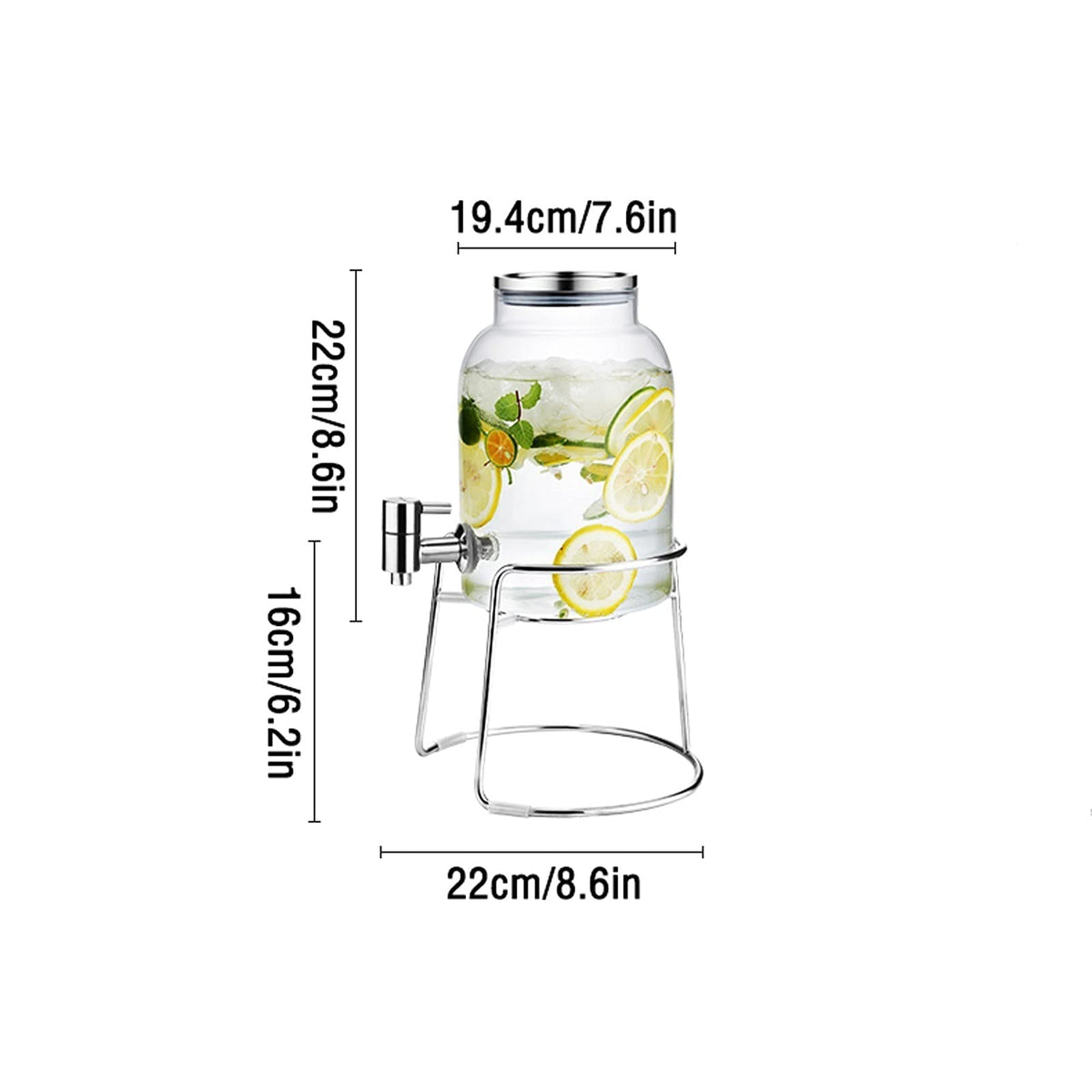 Large-capacity Glass Pitcher with Lid and Faucet P3965