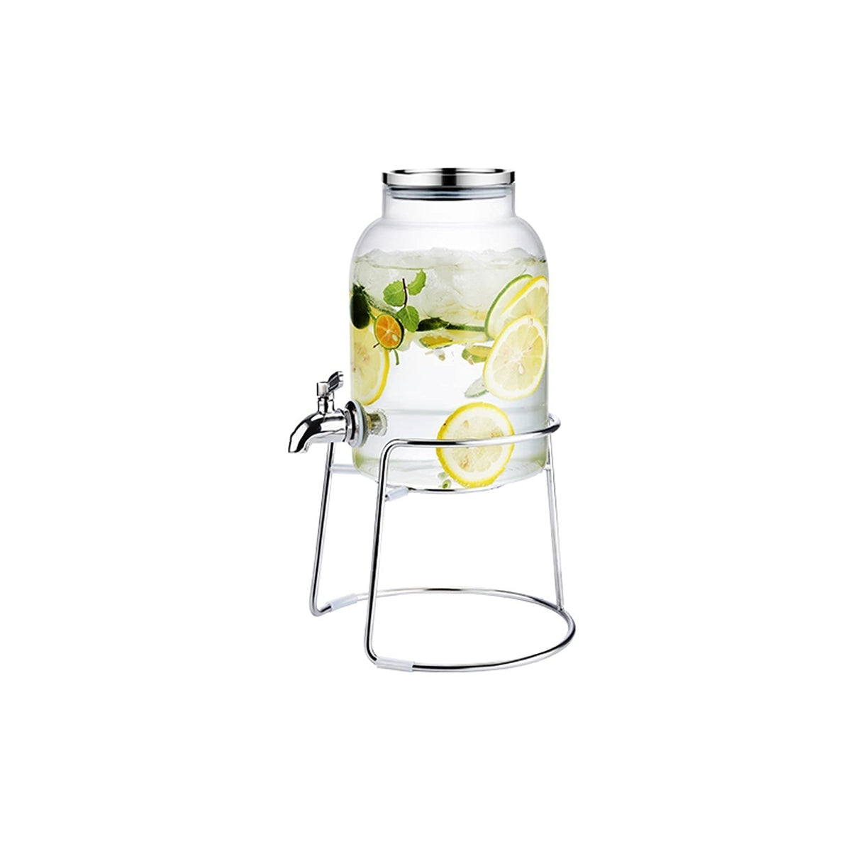 Large-capacity Glass Pitcher with Lid and Faucet P3965