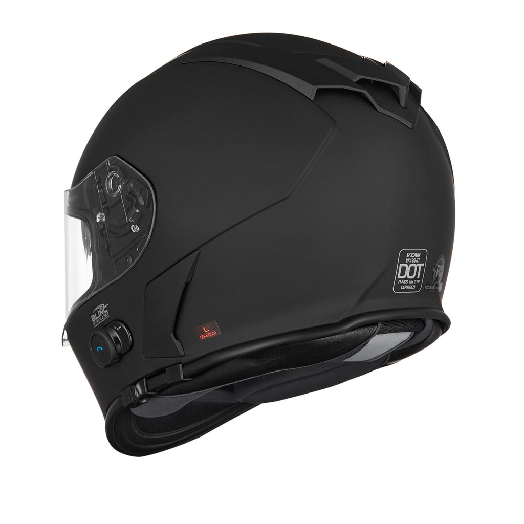 Bluetooth Integrated Full Face Motorcycle Helmet with Dual Visor W7855