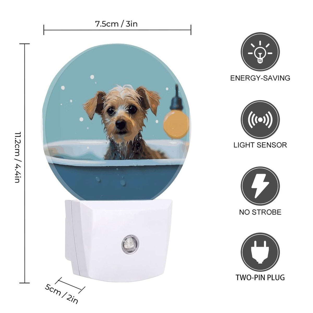 Dog in Bathtub Night Light Smart Sensor W494