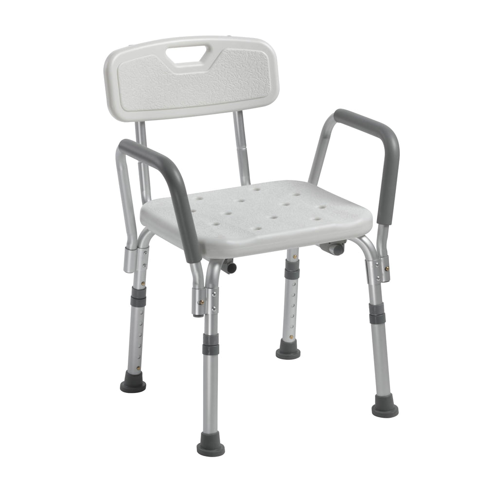 White Shower Chair with Back and Padded Arms I281180