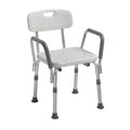 White Shower Chair with Back and Padded Arms I281180