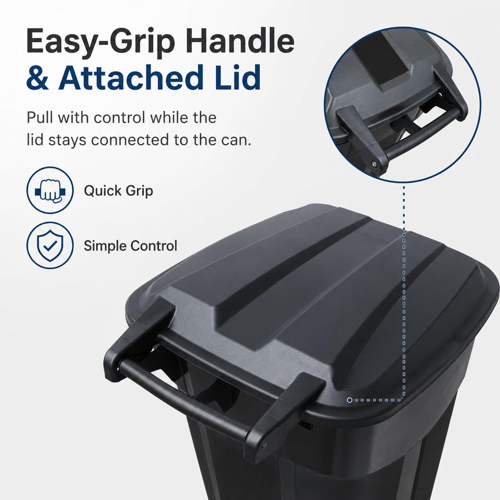 32-Gallon Heavy-Duty Wheeled Trash Can with Click-Lock Lid E828