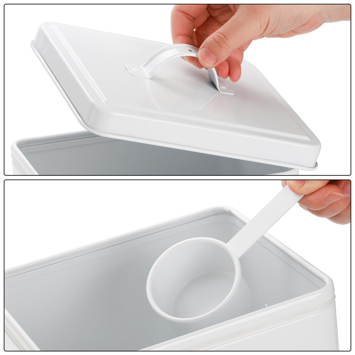5-7 Lbs Metal Dog Food Storage Container with Lid and Scoop T11588