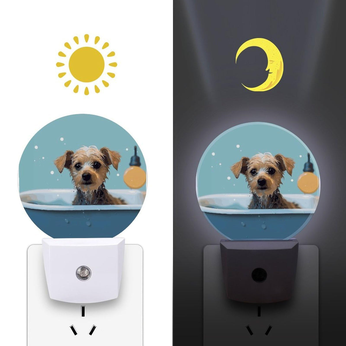 Dog in Bathtub Night Light Smart Sensor W494