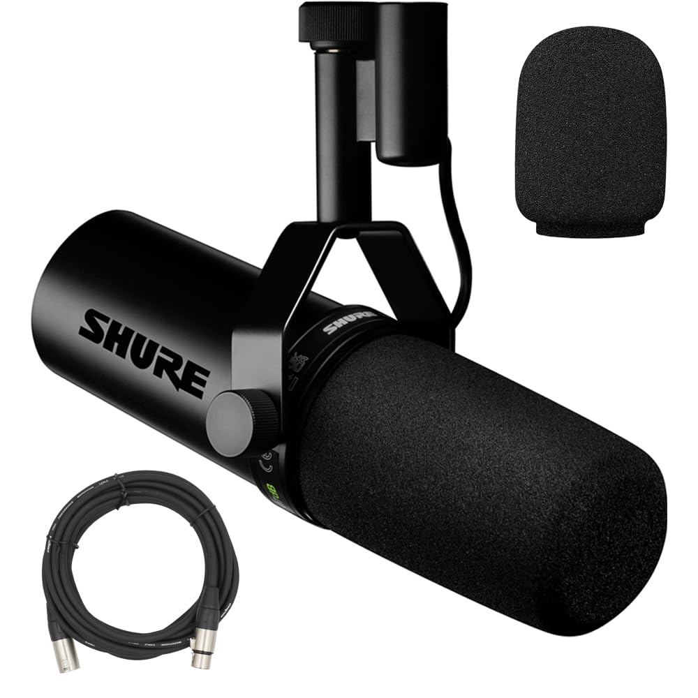 Dynamic Vocal Microphone with Detachable Windscreen and XLR Cable C201