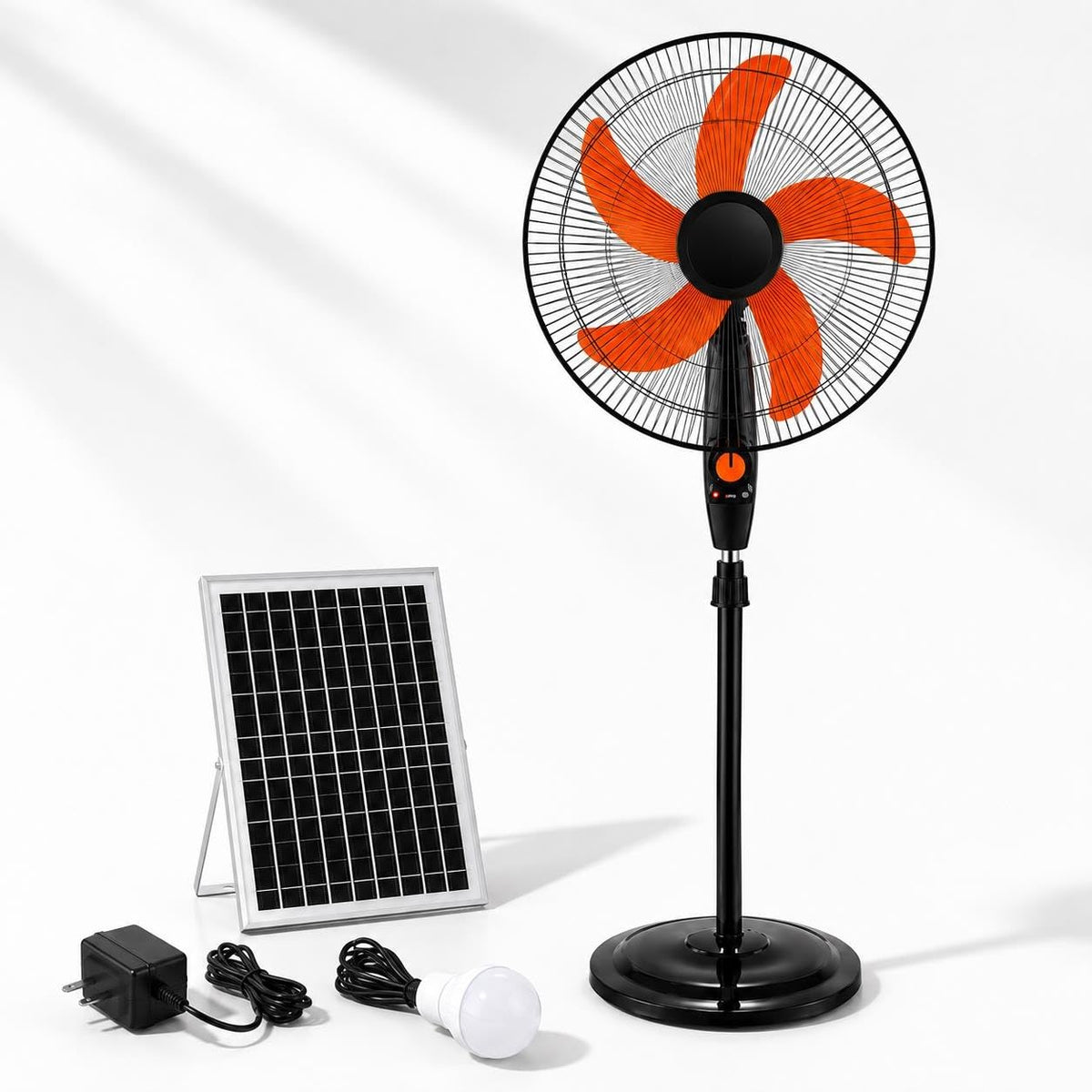16 Inch Rechargeable Pedestal Fan with Solar Panel J414772