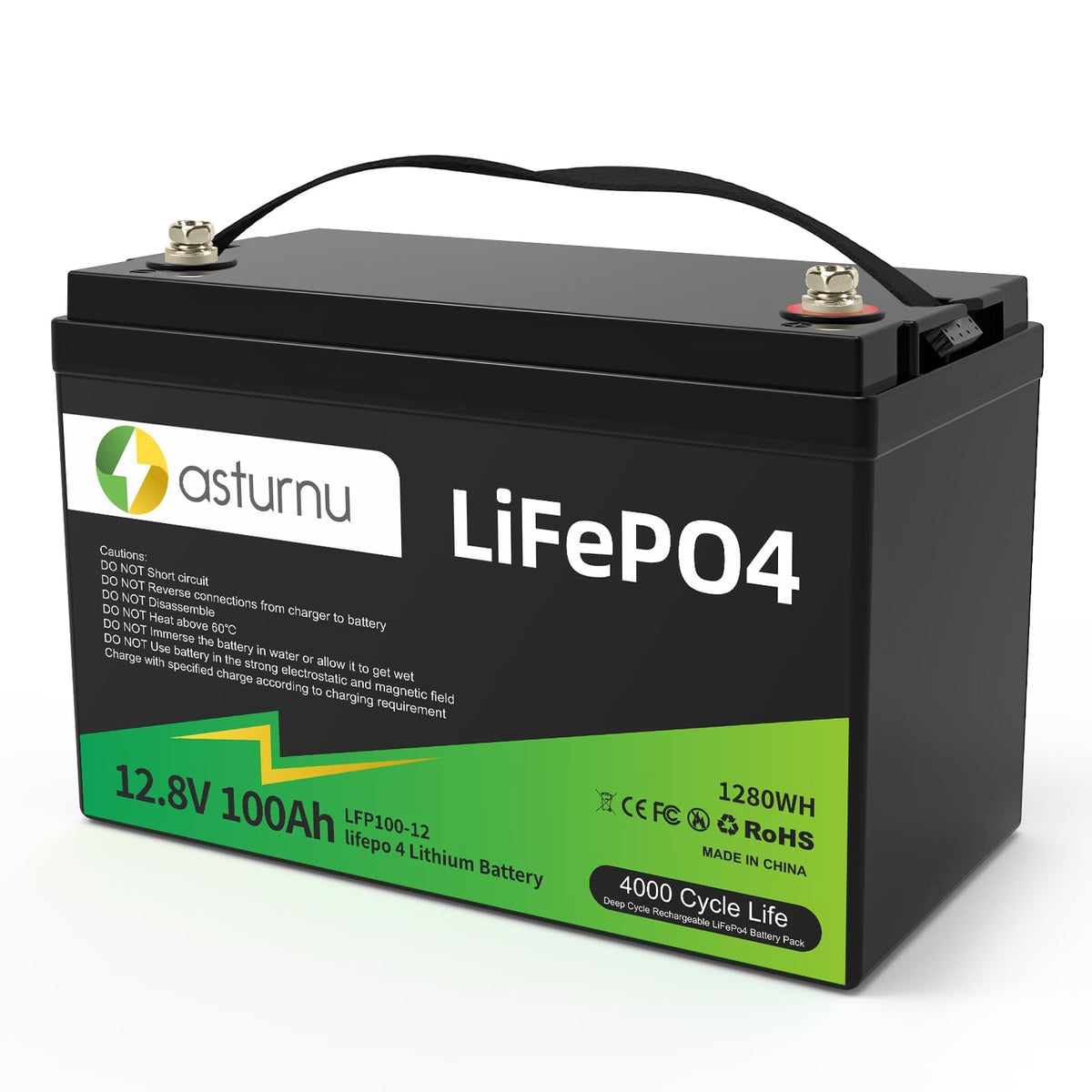 12V 100Ah LiFePO4 Lithium Battery, Group 31 A248354