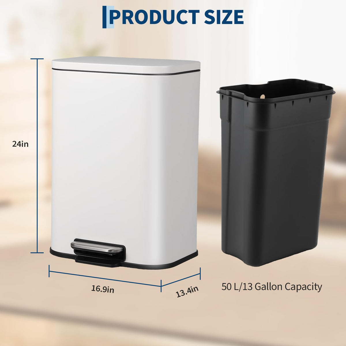 Stainless Steel 50L Trash Can O203
