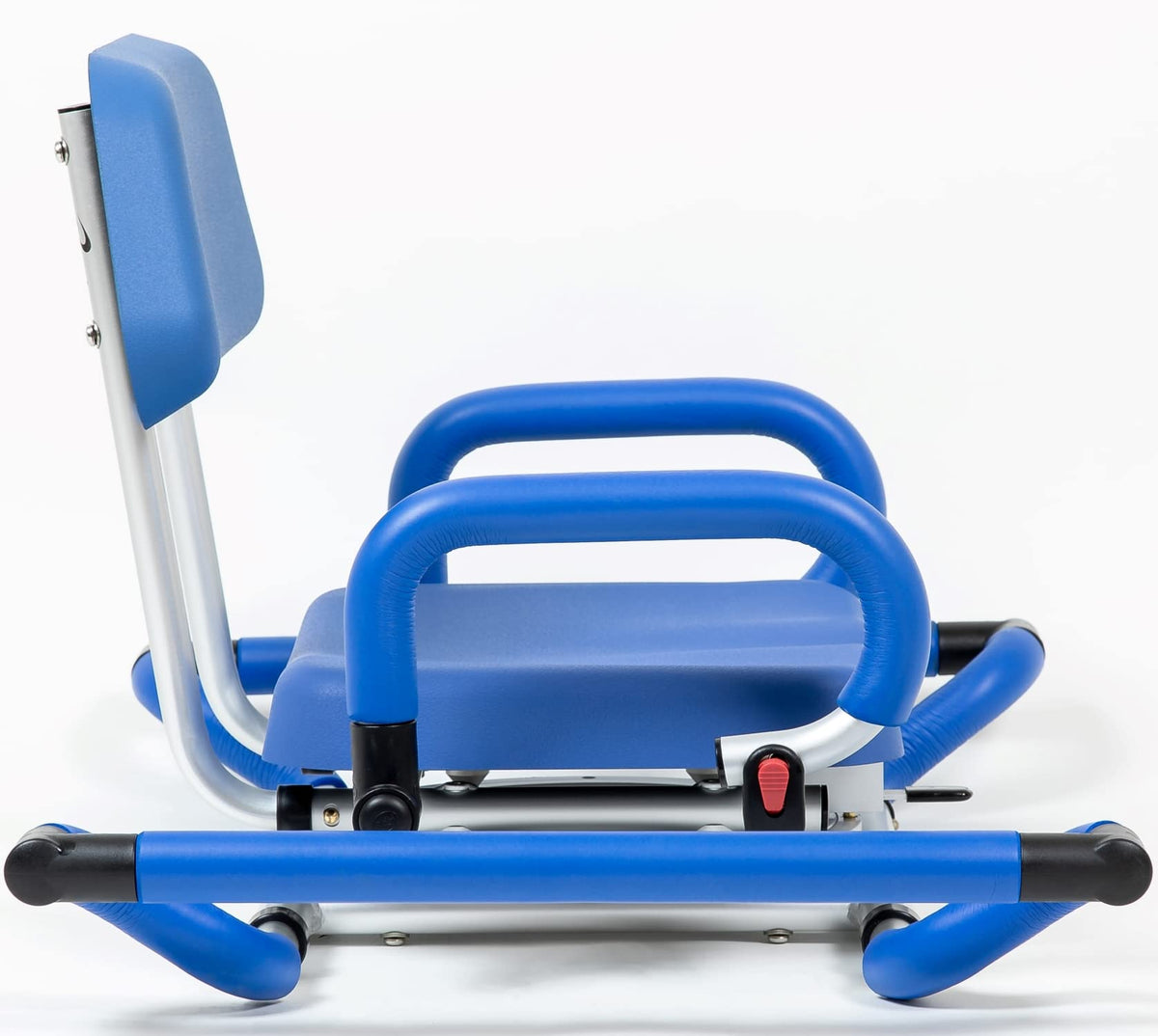 Blue Tub-Mounted Shower Chair with Padded Seat Back and Arms T58949
