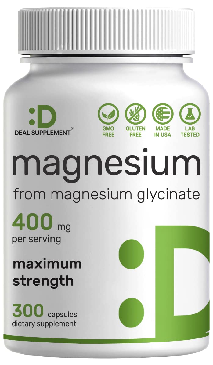 Magnesium Glycinate 400mg, 300 Capsules T142