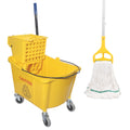Commercial Mop Bucket with Side Press Wringer on Wheels T2349