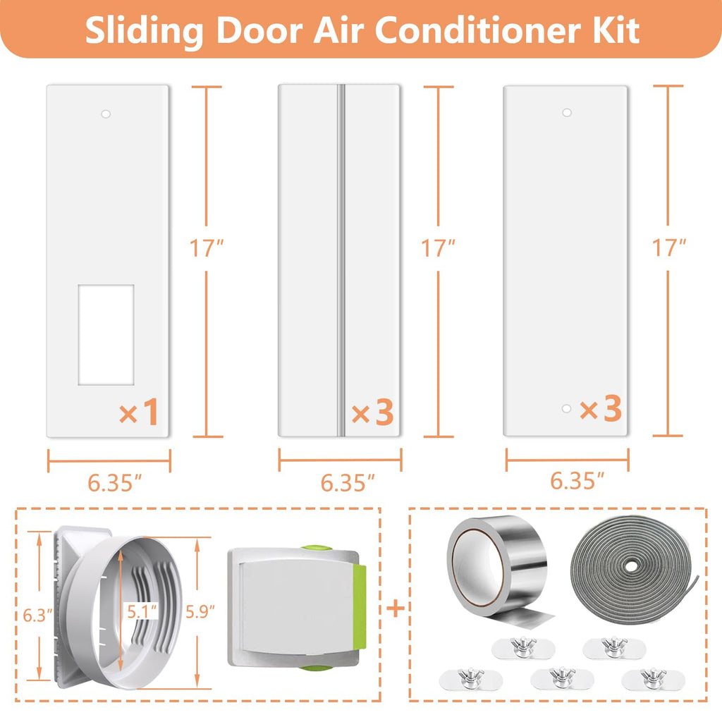 105" Sliding Door AC Vent Kit with Screen Net E373