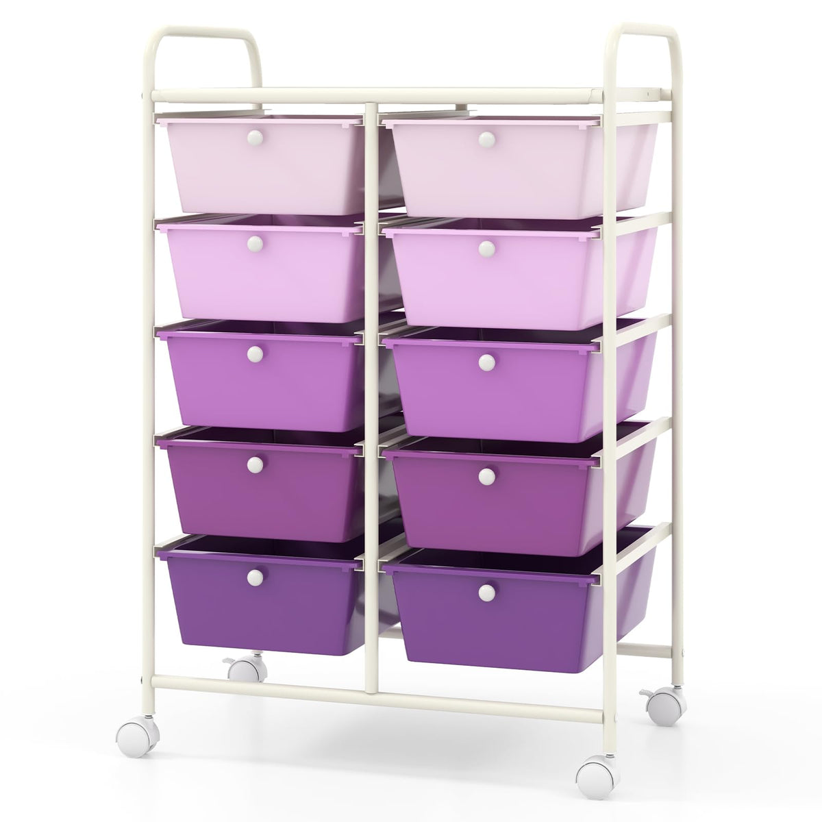 10 Drawer Rolling Storage Cart with Metal Frame U40502