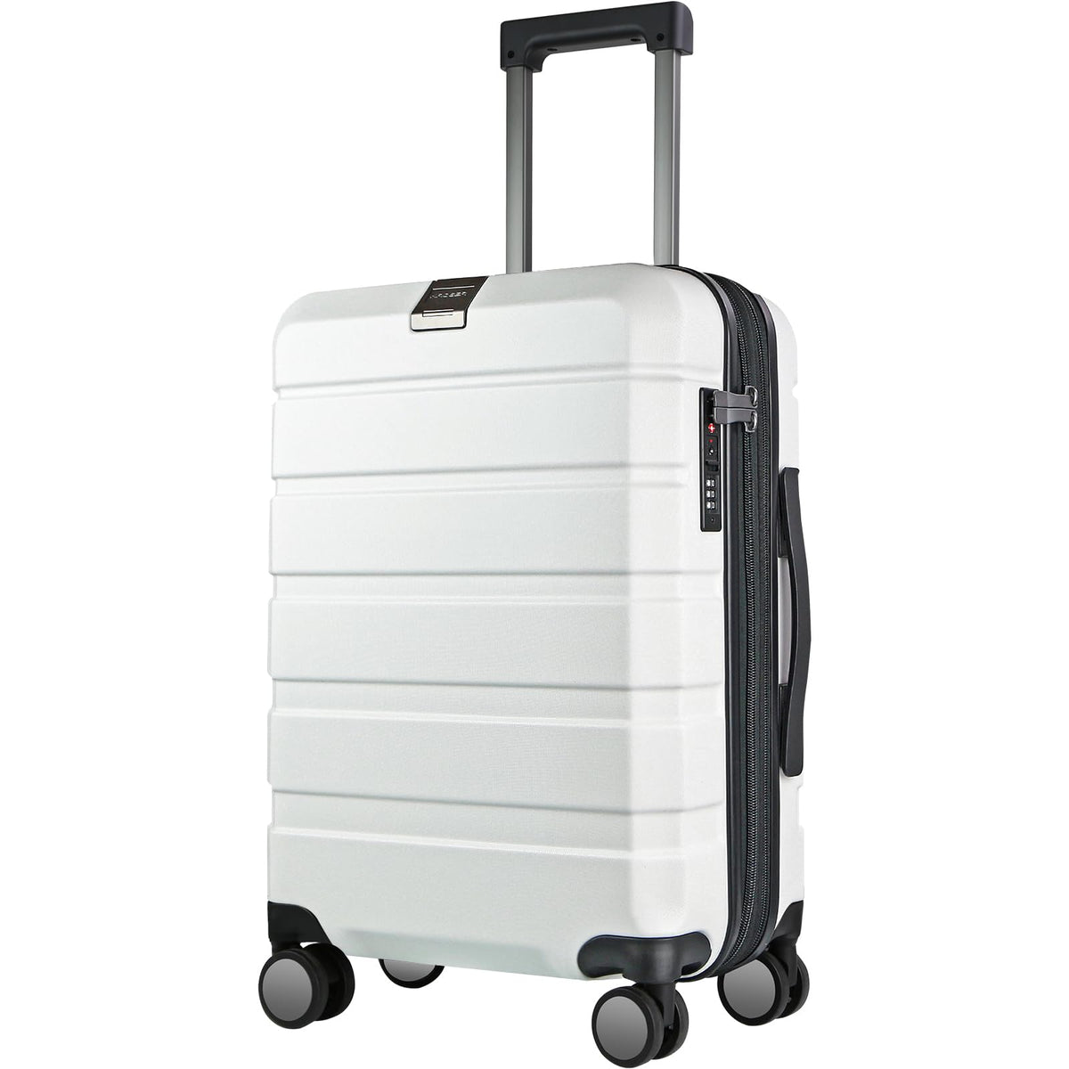 Hardside Expandable Carry On Luggage with Spinner Wheels, TSA Lock, USB Port, 20-Inch, White F198