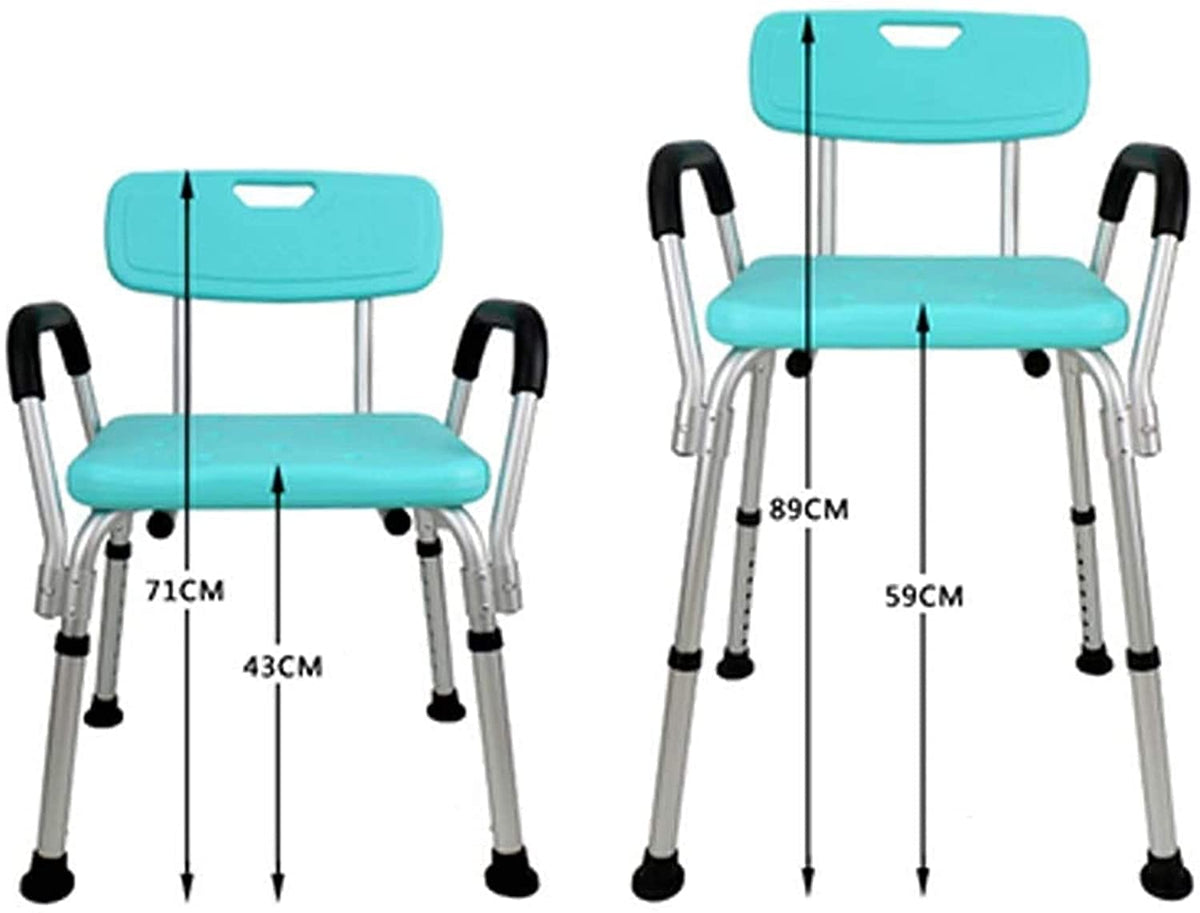 Adjustable Non Slip Padded Shower Chair with Back and Arms X492