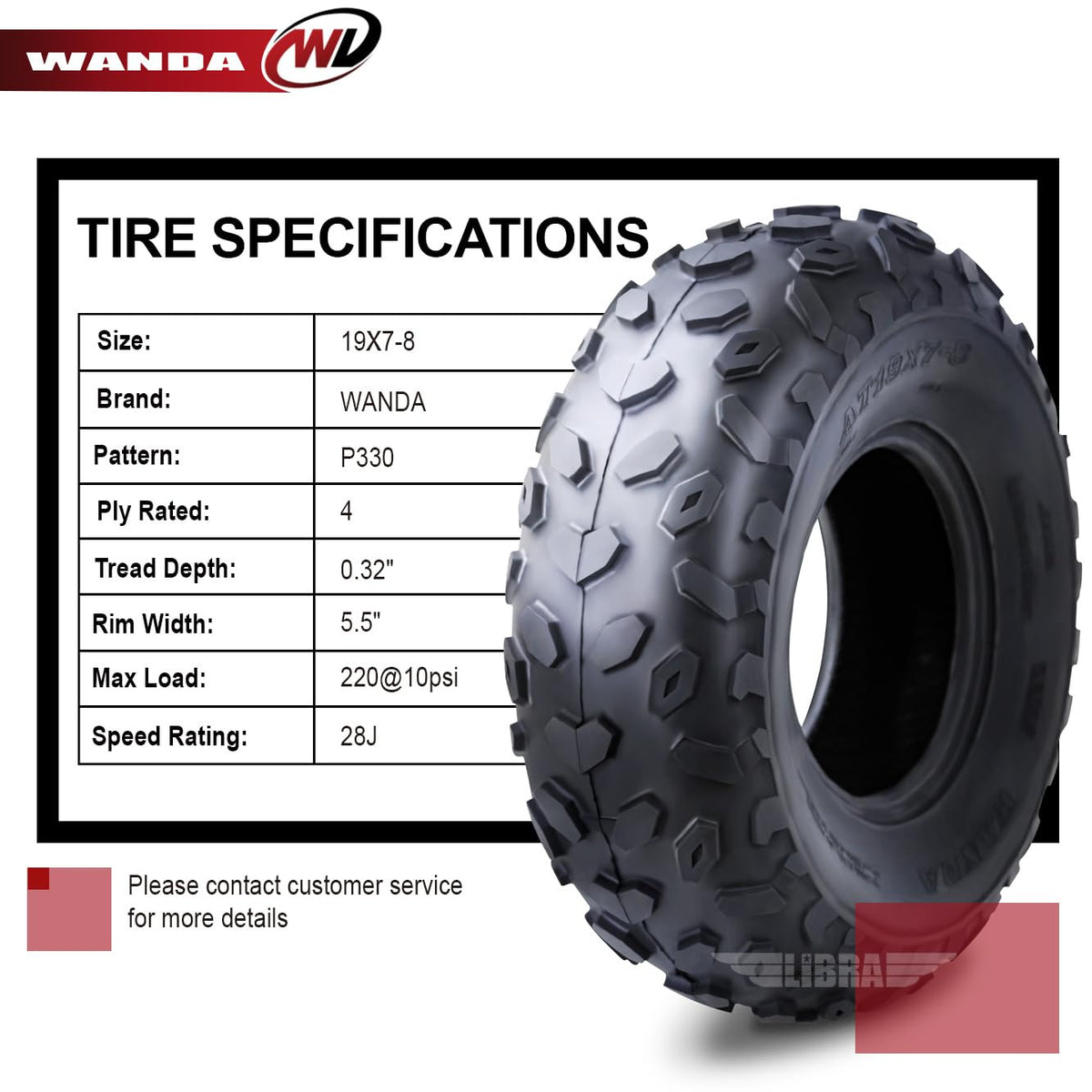 19X7-8 4PR ATV Tires I9068