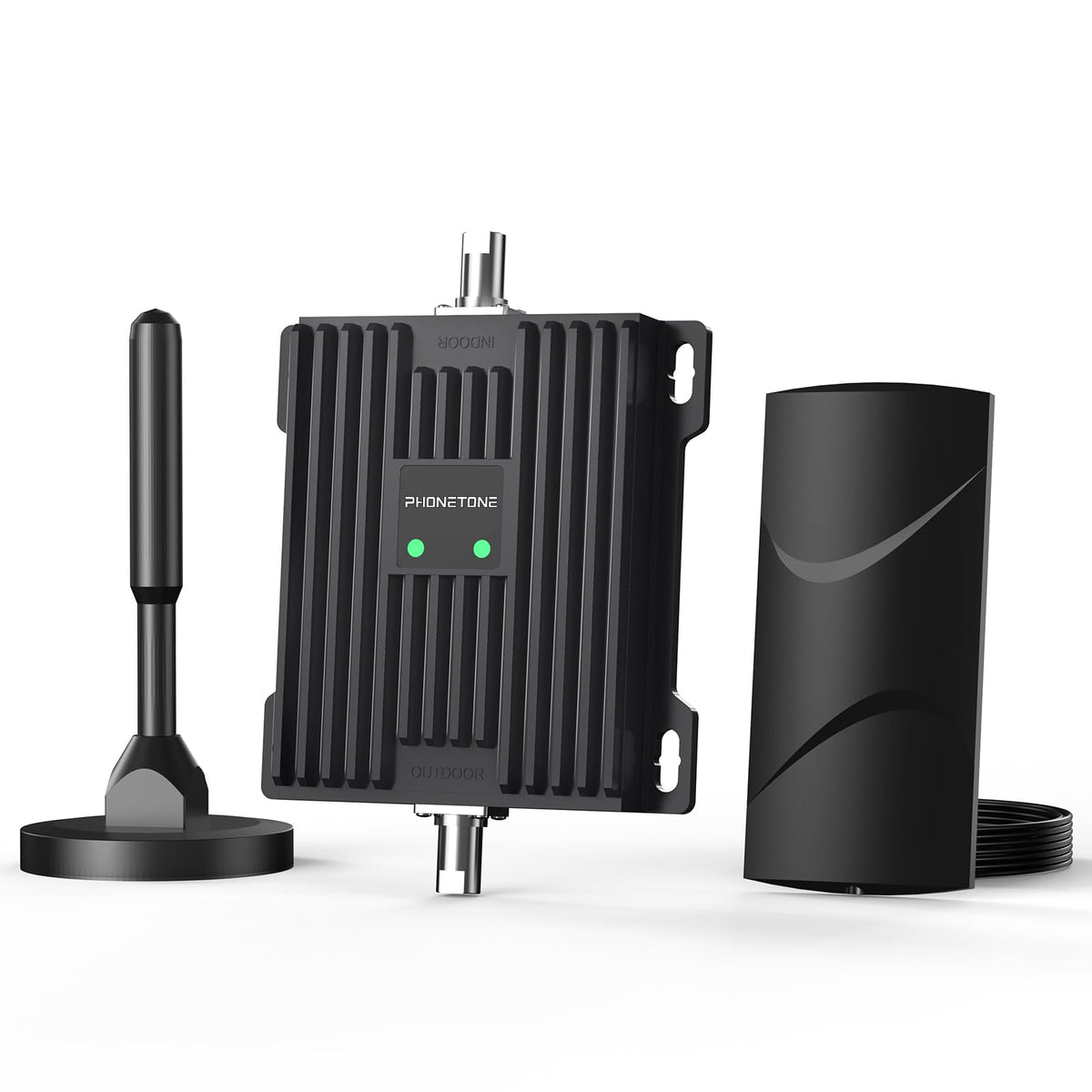Vehicle Cell Phone Signal Booster with Omni-Directional Roof Antenna Grey T210