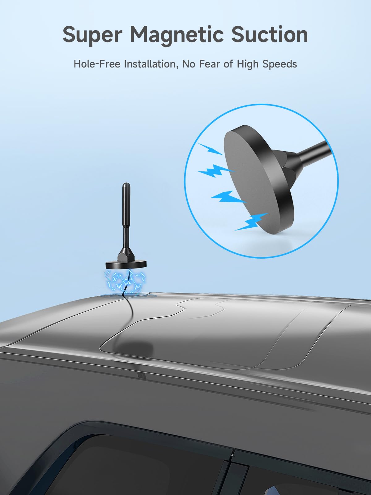 Vehicle Cell Phone Signal Booster with Omni-Directional Roof Antenna Grey T210