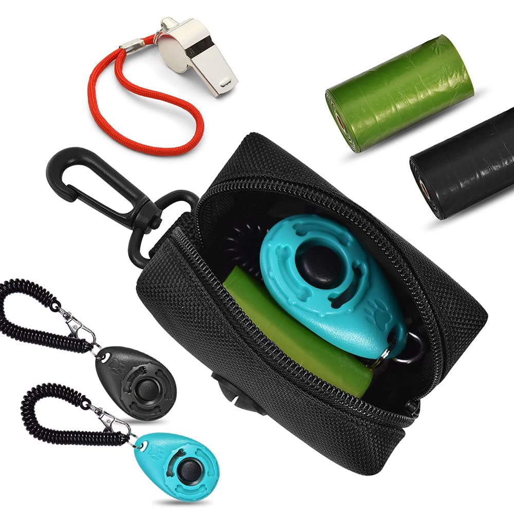 Black Dog Poop Bag Dispenser with Leash Clip C1579