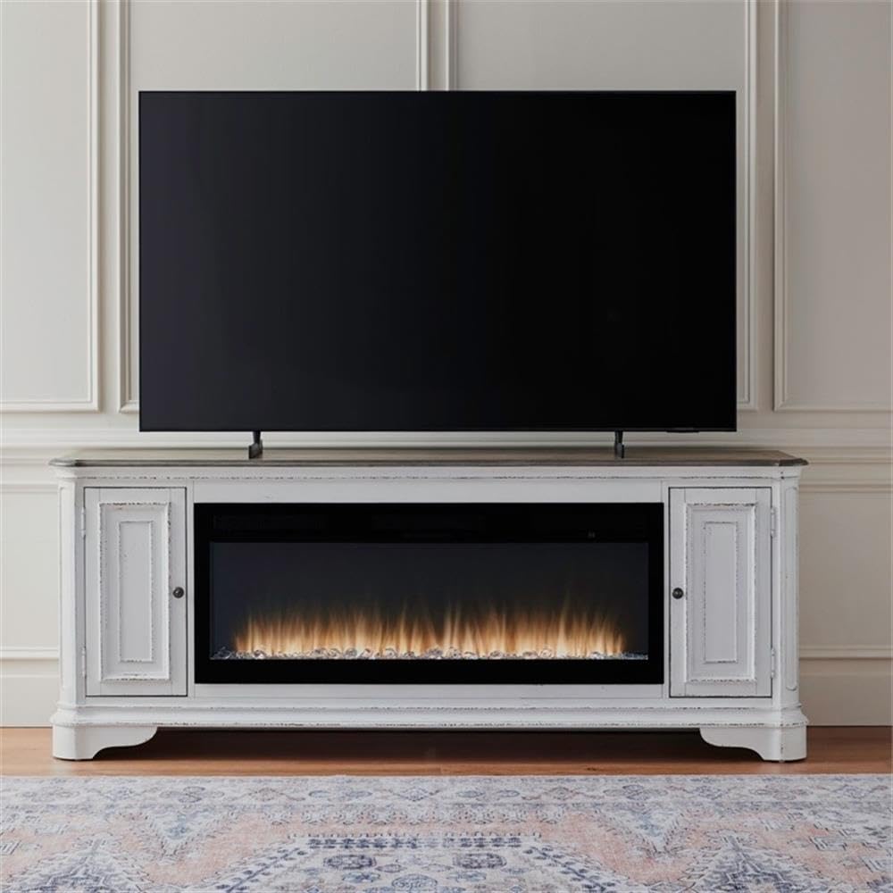 82 Inch Fireplace TV Console with Adjustable Shelves K3110