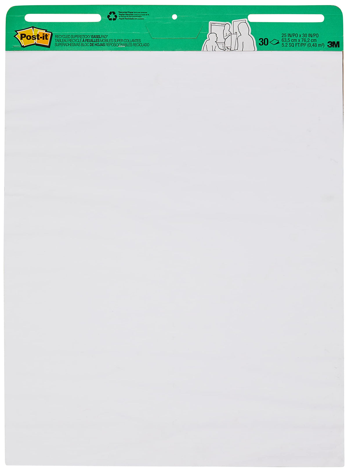 Self-Stick Easel Pad, 25 x 30 Inches, 30 Sheets, White Y644024