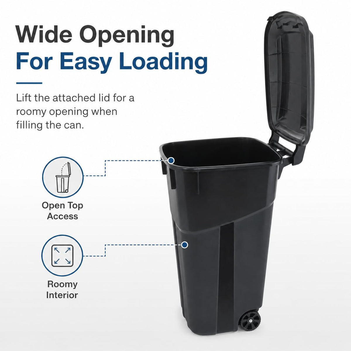 32-Gallon Heavy-Duty Wheeled Trash Can with Click-Lock Lid E828