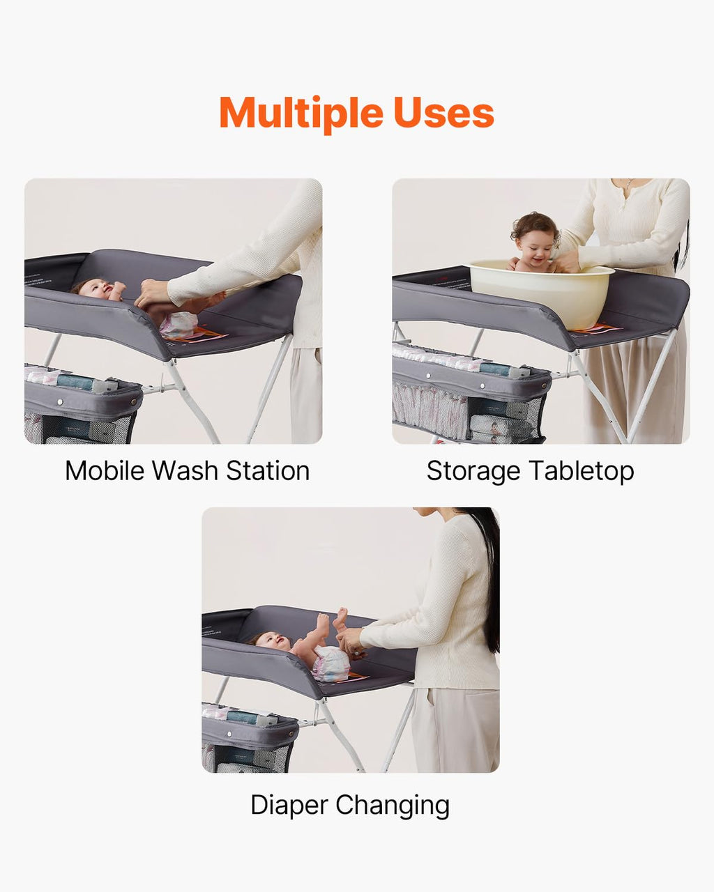 Foldable Baby Changing Table with Side Basket N441139