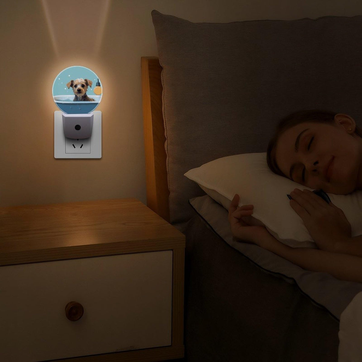 Dog in Bathtub Night Light Smart Sensor W494