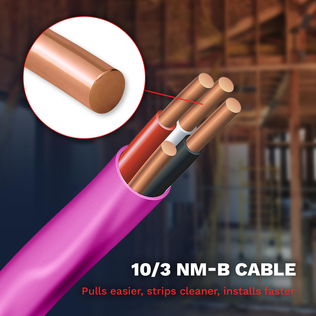 10 Gauge 3 Conductors Copper Electrical Wire 25ft E21814