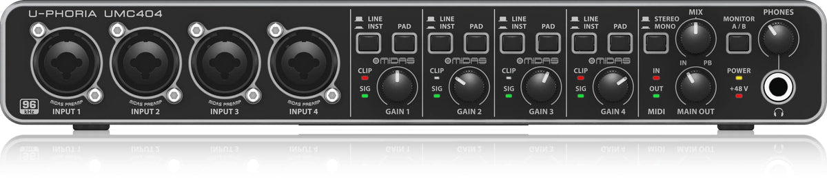 4x4 USB Audio/MIDI Interface with Mic Preamplifiers Y9552