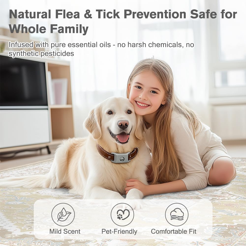 Flea and Tick Pendant for Dogs with 2 Silicone Buckles 4 Refills E80149