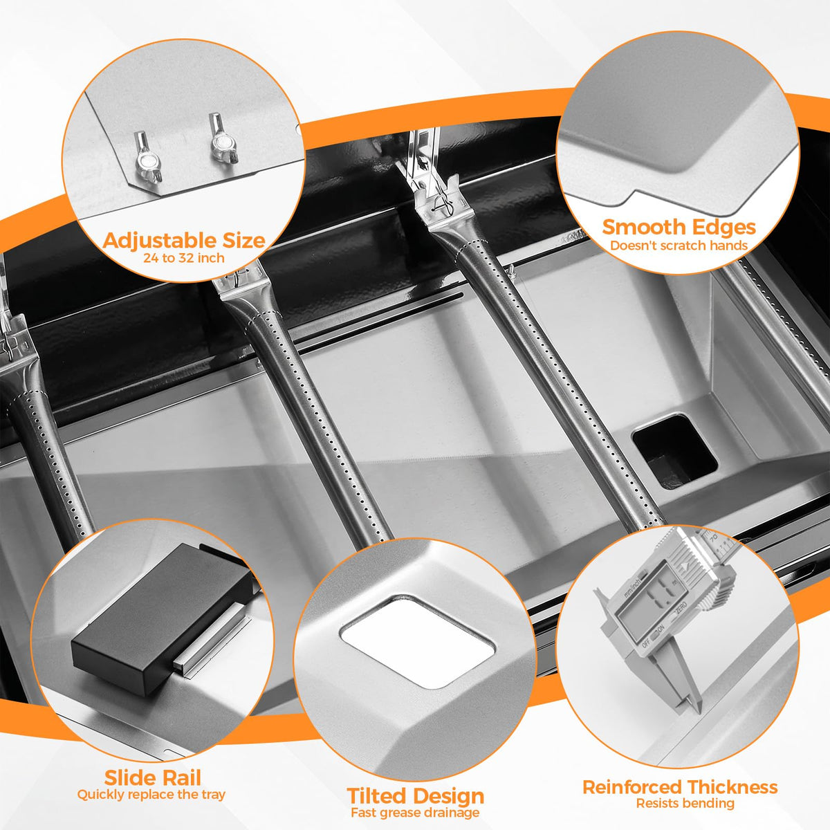 Adjustable Universal Grease Tray with Catch Pan Y111