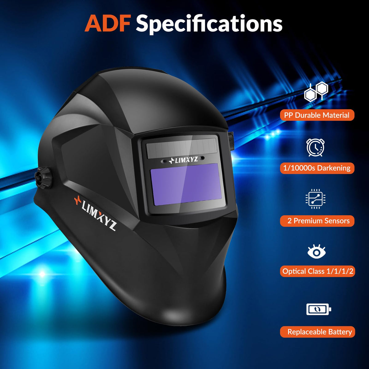 Auto Darkening Welding Helmet Solar Powered G504