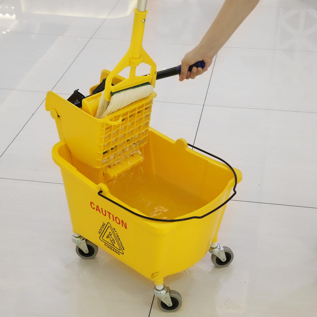 Commercial Mop Bucket with Side Press Wringer on Wheels T2349