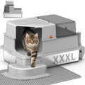 XXXL Stainless Steel Cat Litter Box with Lid X63673