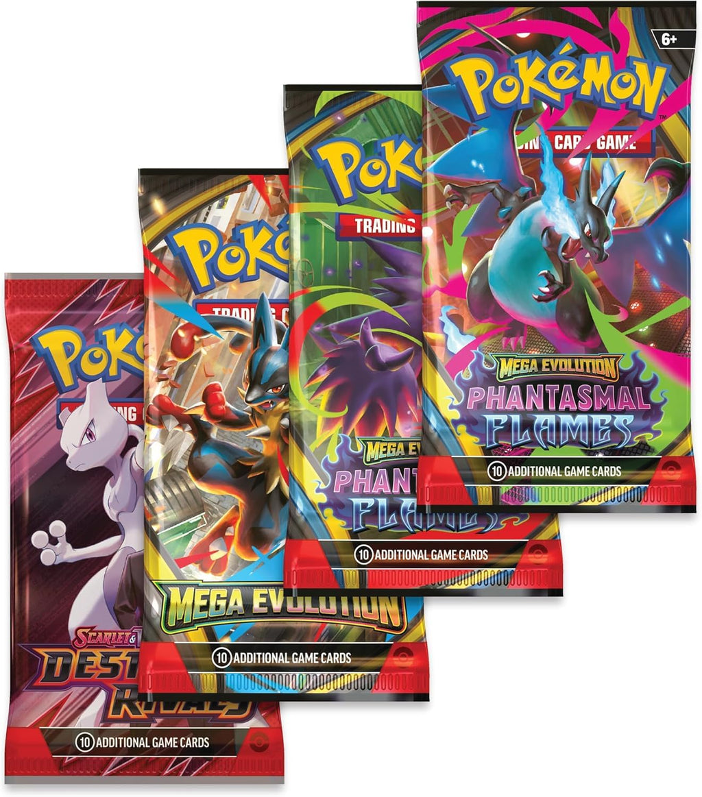 Pokémon TCG Mega Charizard ex Promo Card and Tin with 4 Packs C881995