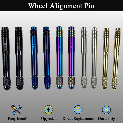 10PC Alloy Steel Wheel Alignment Pins Kit M12x1.5/1.25/M14x1.5/1.25/M15*1.25 Lug Bolt Guide Tool X8907