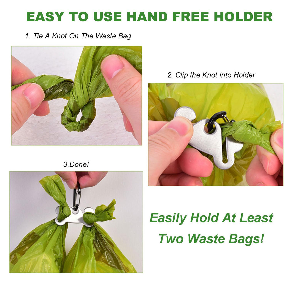 Black Dog Poop Bag Dispenser with Leash Clip C1579