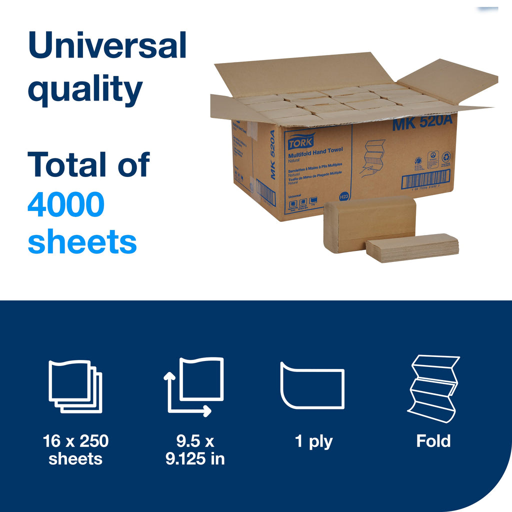 Paper Hand Towel Roll Natural H21 (6 Rolls) and Multifold Hand Towel Natural H2 (16 Packs) K2278