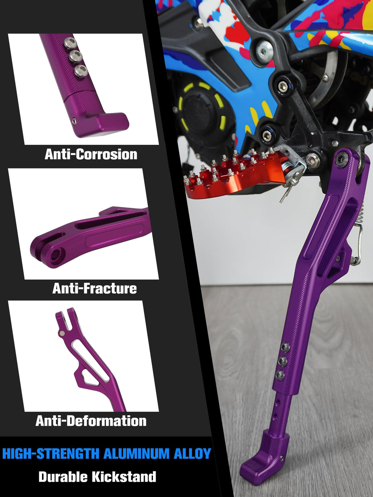 Adjustable CNC Kickstand for Electric Dirt Bike U68836