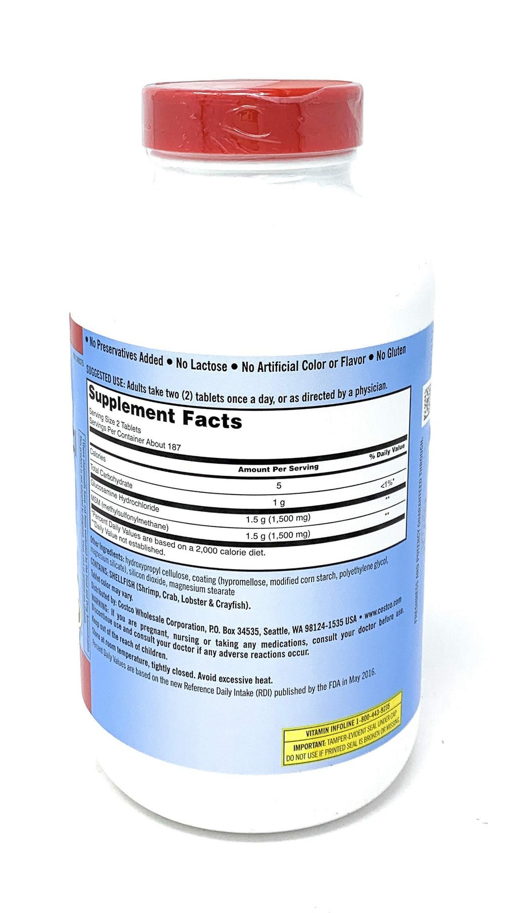 Extra Strength Glucosamine HCI 1500mg with MSM 1500mg 375-Count Tablets Y226679