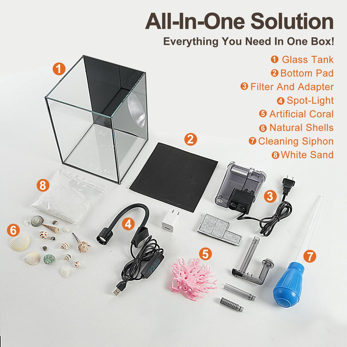 1.2 Gallon Rimless Glass Aquarium Tank Kit with Filter V255648