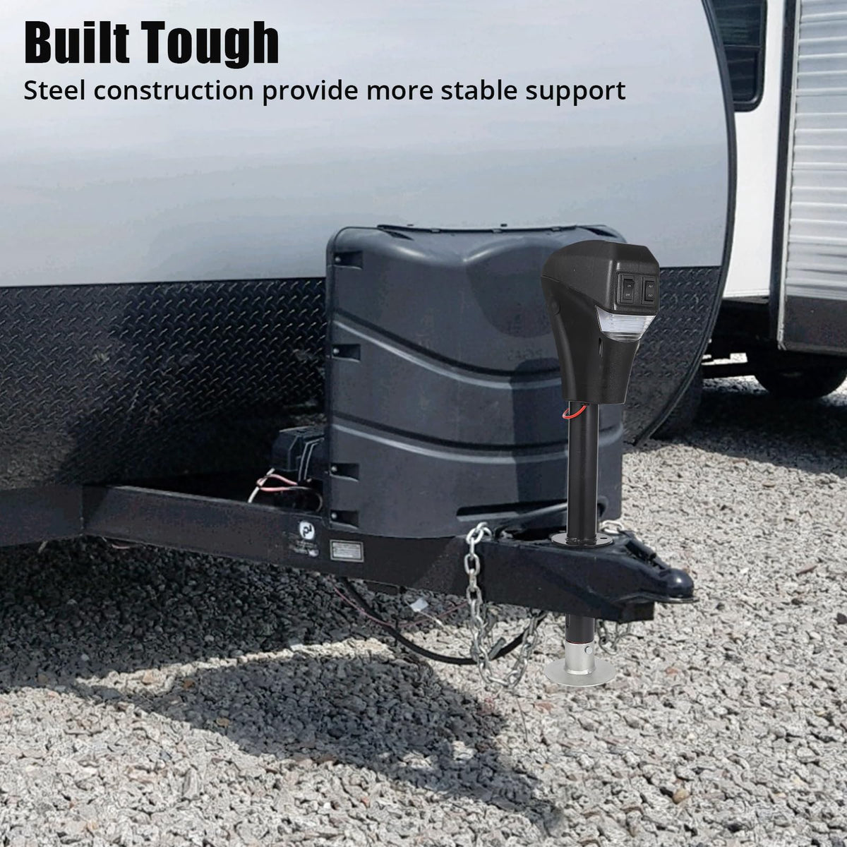 3500lbs Electric Trailer Jack with Front LED, 18" Lift Y916