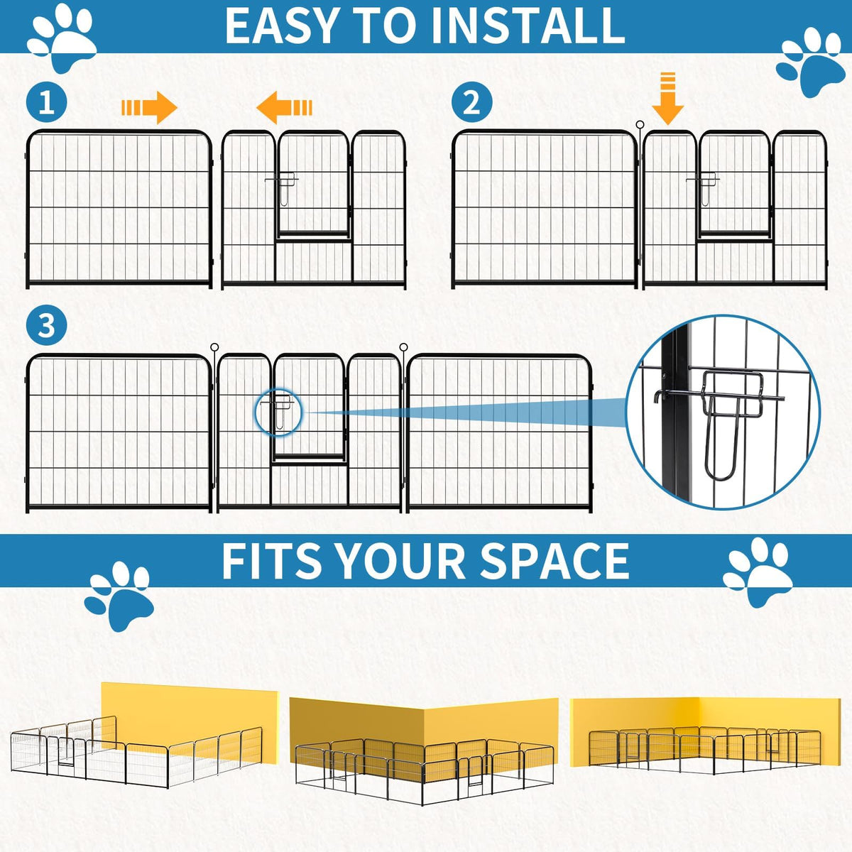 40 Inch 16 Panels Metal Dog Playpen I584